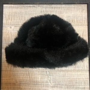 Fuzzy Black Womans Winter Hat